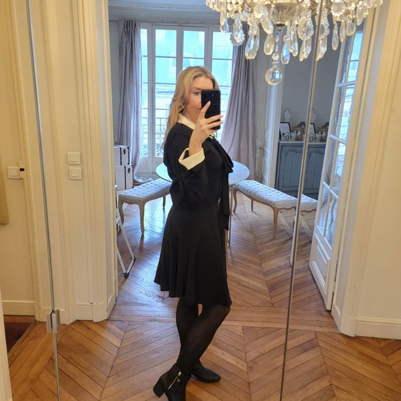 L'ÉCOLE DES FEMMES The Secrétaire Dress Black Size 12 - Picture 7 of 7